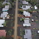 In this aerial view, flooded homes are shown after Hurricane Ian moved through the Gulf Coast of Florida on September 29, 2022 in Port Charlotte, Florida.